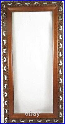 12 by 30 antique carved pierced wood picture frame 1915