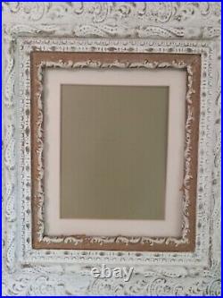 16 x 20 White Picture Frame Carved Large Art Gallery Antique