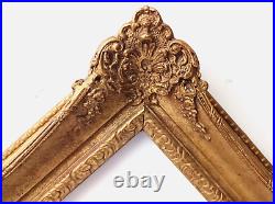 17 X 24 Ornately Carved Scoop Antique Gold 3 Wide Baroque Picture Frame