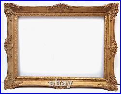 17 X 24 Ornately Carved Scoop Antique Gold 3 Wide Baroque Picture Frame