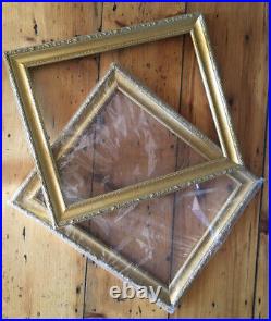 1950's Gold Gild 20 x 16 Site 24x20 Wood Carved Picture Frame Lot 2