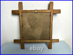 19th Antique Victorian Carved Wood Tramp Art Photo Picture Portrait Frame 15.5