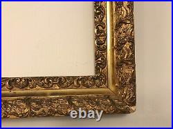 19th Gold Gilded Hand Carved Wood Frame 14x8.5/17.5x12.25