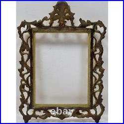 19th cent Old wooden Carved Florentine style openwork frame Internal 14.9x11.2