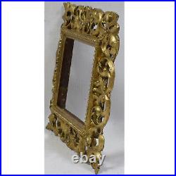 19th cent Old wooden Carved Florentine style openwork frame Internal 9x7 in