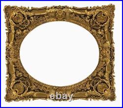 20 X 24 Baroque Medium Antiqued Gold Oval Spandrel Standard Picture Frame Carved