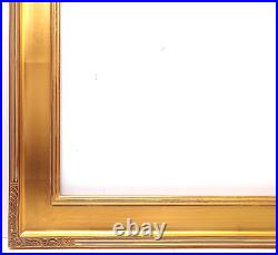 24 X 24 Flat Panel Standard Picture Frame Gold Leaf Art Deco Carved 3 3/4 Wide