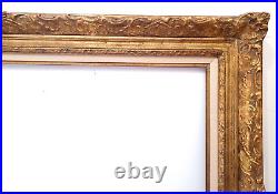 24 X 39 LOUIS XIV Style PICTURE FRAME ANTIQUED GOLD LEAF ORNATELY CARVED 5 WIDE