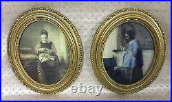 2 FINE AMERICAN CARVED GILT WOOD PAINTING FRAMES CIRCA 1870'S 9x7