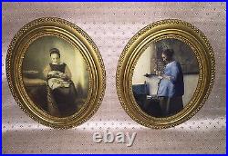 2 FINE AMERICAN CARVED GILT WOOD PAINTING FRAMES CIRCA 1870'S 9x7