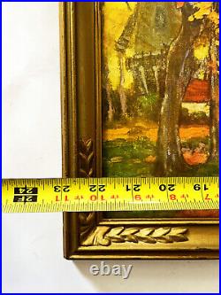 ANTIQUE ART DECO STYLE CARVED WOOD GOLD PICTURE FRAME WHEAT DECOR 14 x 22 RABBET