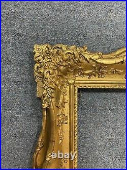 ANTIQUE CARVED WOOD WATER GILDED FRAME 26x22