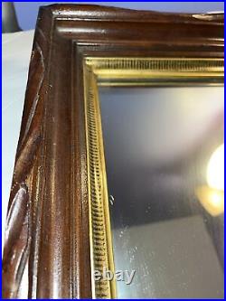 ANTIQUE FOLK ART RUSTIC ADIRONDACK TWIG CARVED Wood PICTURE MIRROR FRAME Gold