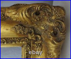 ANTIQUE Large GOLD GILT Carved Wood GESSO ORNATE PICTURE FRAME Fit 20 x 24