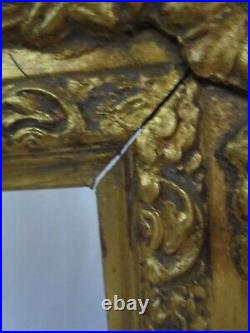 ANTIQUE Large GOLD GILT Carved Wood GESSO ORNATE PICTURE FRAME Fit 20 x 24