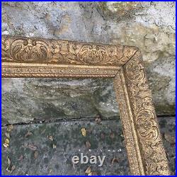 ANTIQUE Ornate Carved VICTORIAN Gold GILT Wood Picture Frame 19.5x21.5