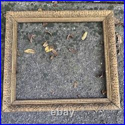 ANTIQUE Ornate Carved VICTORIAN Gold GILT Wood Picture Frame 19.5x21.5