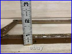 ANTIQUE PICTURE FRAME 12 X 7 Carved Wood & Brass Art Photo