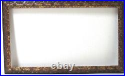 ART NOUVEAU HAND CARVED GILDED WOOD FRAME FOR PAINTING 18 X 10 INCH (d-30)