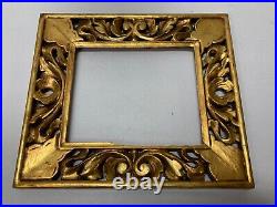 Amazing Hand Carved Antique Gold Gilt 9.5 x 7.5 Wood Picture Frame b