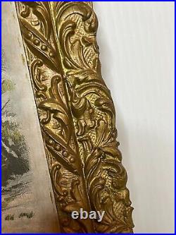 Antique 1800s Ornate Gold Gilt Gesso Wood Carve Baroque LARGE Art Photo Frame