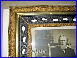 Antique 19thC Ornate Solid carved Wood Gesso Gilt Picture Frame Fits 15.5x19.5