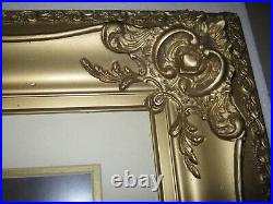 Antique 19thC Ornate Solid carved Wood Gesso Gilt Picture Frame Fits 16x20