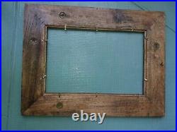 Antique Art Nouveau Wood Carved Leaves Photo Frame or Mirror or Picture