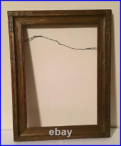 Antique Arts & Crafts Picture Frame Carved and Giltwood for Oil Painting Wood