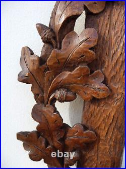 Antique Black Forest Lavashly Carved Picture Frame Oak Leaves Acorns Design