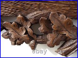 Antique Black Forest Lavashly Carved Picture Frame Oak Leaves Acorns Design