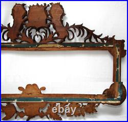 Antique Black Forest Style Carved 28 Picture Frame, Lions & Royal Crown Topped