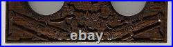 Antique CANNONS FLAGS HAND CARVED WOOD Picture FRAME MILITARY CIVIL WAR