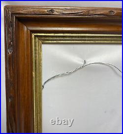 Antique Eastlake Style Walnut Carved Wood Lemon Gilt Deep Well Frame Fits 18x14