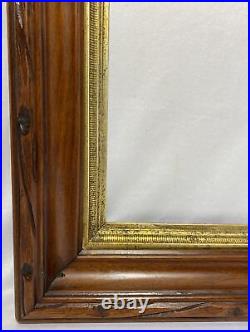 Antique Eastlake Style Walnut Carved Wood Lemon Gilt Deep Well Frame Fits 18x14
