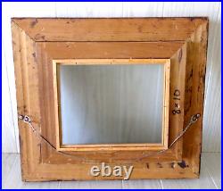 Antique Gilt Picture Frame, Carved Wood with Velvet Liner 17x18