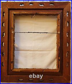 Antique Hand Carved American Frame Gesso Gilt Viewing Size 15.5X19.5 inches