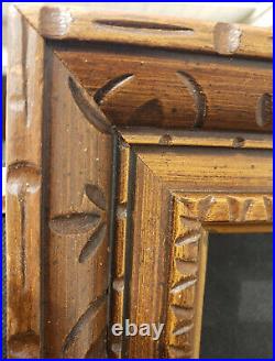 Antique Hand Carved American Walnut Frame Interior Size 23X17.5 inches
