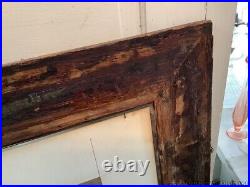 Antique Large Wood Picture Frame 46x40 Interior 32x38 Carved Wood w Glass