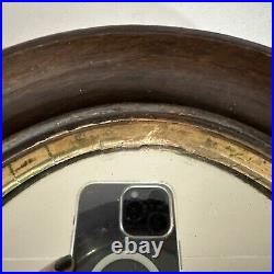 Antique Oval Picture Frame Mirror Hand Carved Wood 10x12