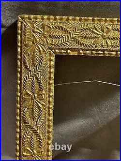 Antique Victorian Carved Wood and Gesso Gilt Embellished Frame