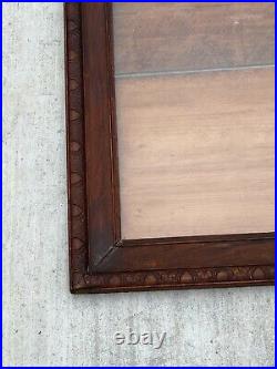 Antique Victorian Carved Wooden Picture Frame w Wood Back & Original Glass