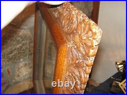 Antique Victorian Ornate Gilt Wood & Carved Gesso Oak Charcoal Portrait picture
