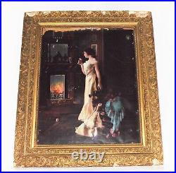 Antique Victorian Ornate Gilt Wood & Gesso Carved Picture Frame 16 x 20