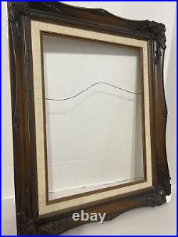 Antique Victorian Wood Frame Ornate Brown Gesso Carved Holds 12x16 Photo