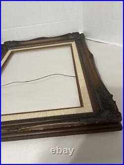 Antique Victorian Wood Frame Ornate Brown Gesso Carved Holds 12x16 Photo