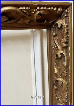 Antique Victorian Wood Picture Frame Gold Ornate Carved Leaves Vines For 16x20