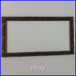 Antique Wood Frame Gold Carved Edge 24 x 12 Picture Victorian Baroque Style