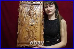 Archangel Michael Wood Carved Christian Picture. Gift for him, gift for mom 27
