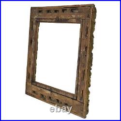 Ca. 1700 Old carved picture mirror frame fold dimensions 20.1 x 16.5 in